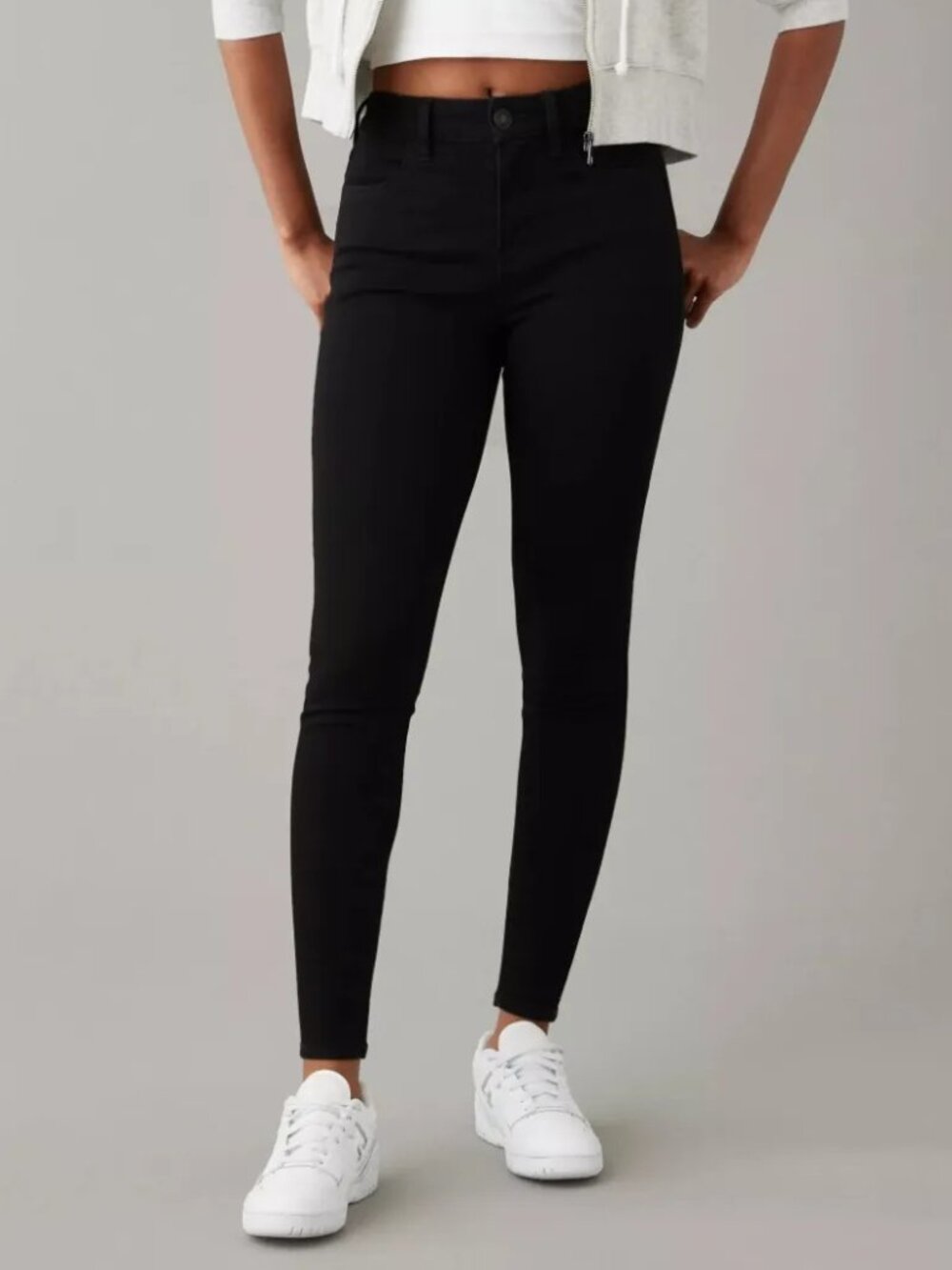 AMERICAN EAGLE High-Rise Dream Stretch Jegging Black - 4 Long - NEW NWT